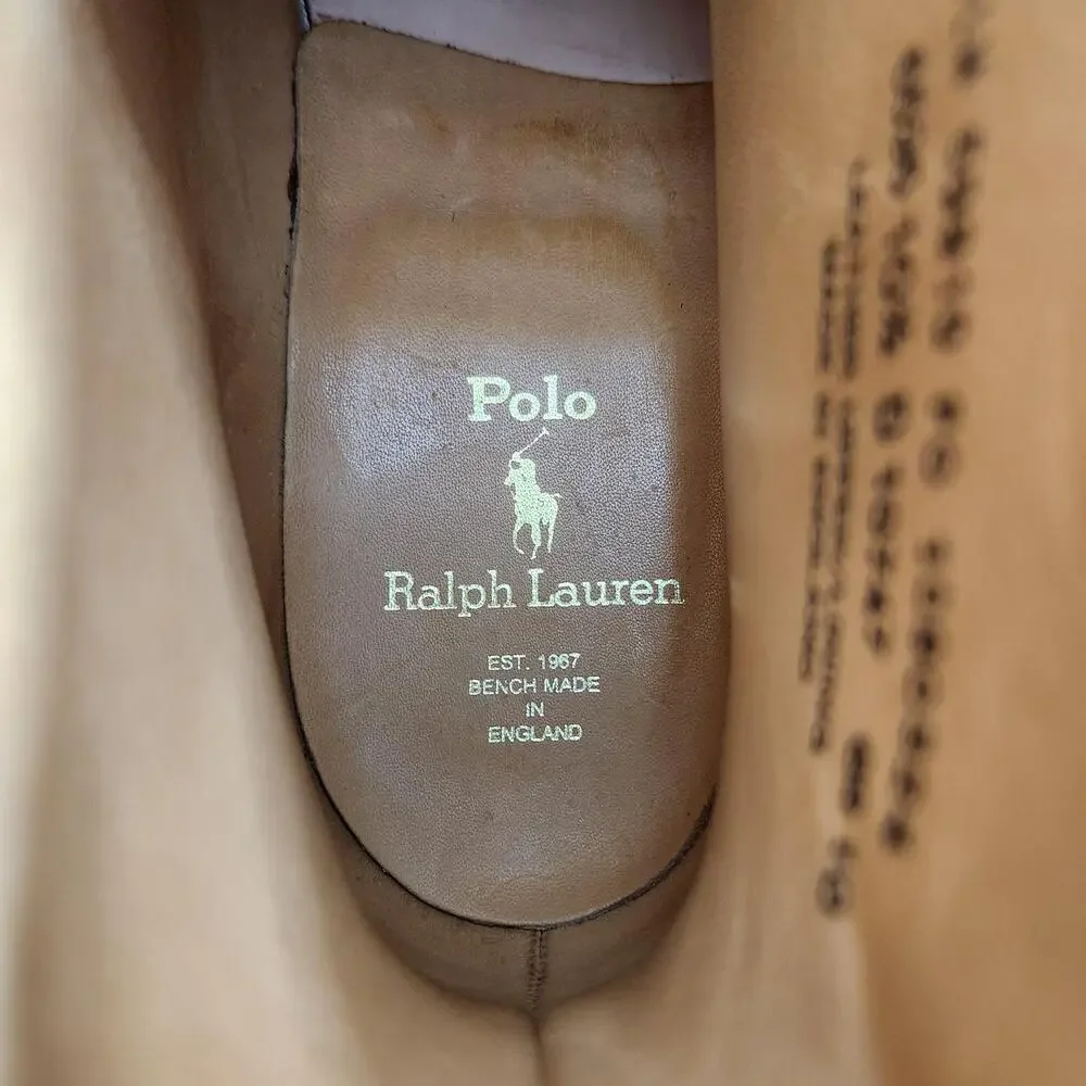 Polo Ralph Lauren Boots Mens 10.5 Navy Leather Vibram Hiker Bench Made England